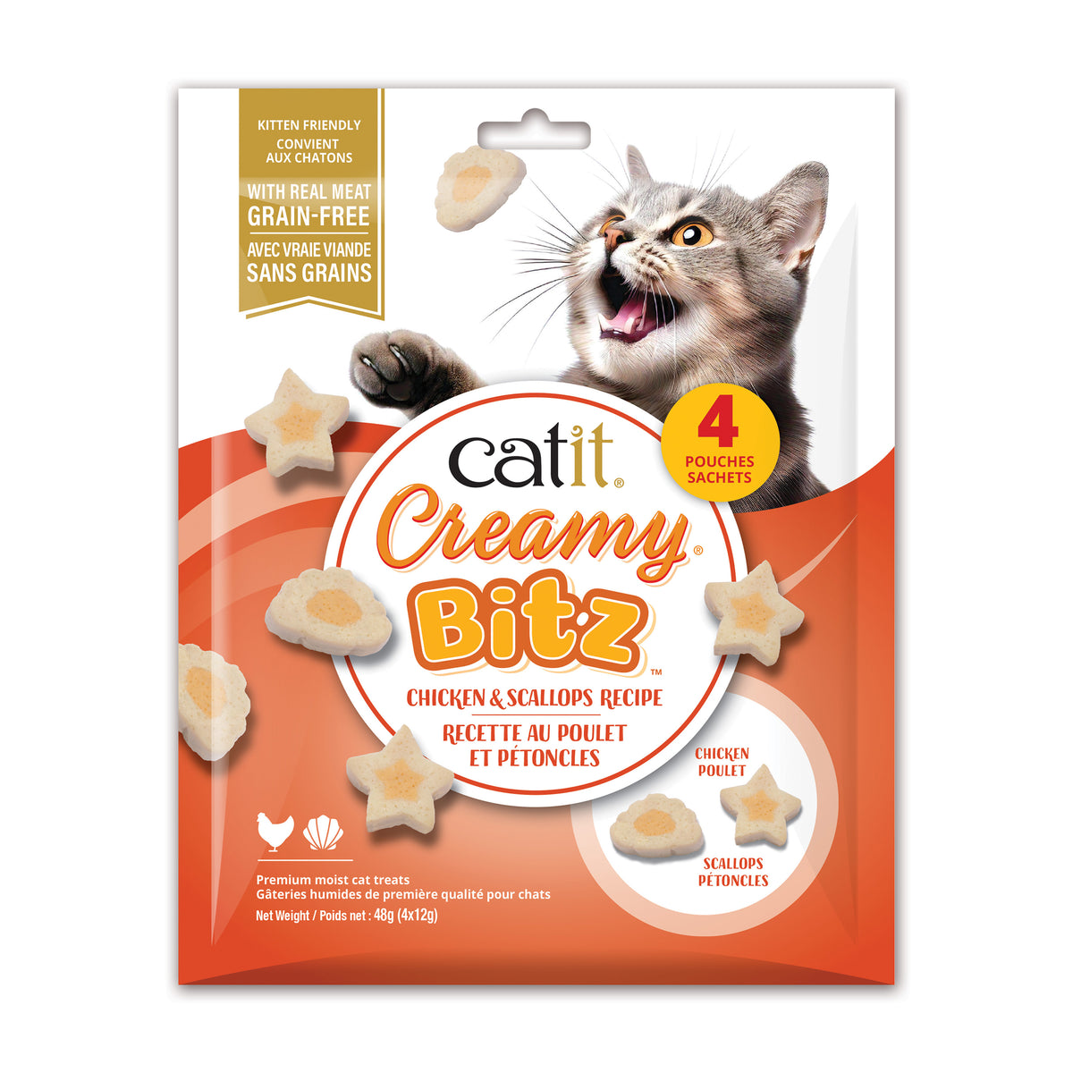Gâteries moelleuses Creamy Bitz 48 g (paquet de 4)