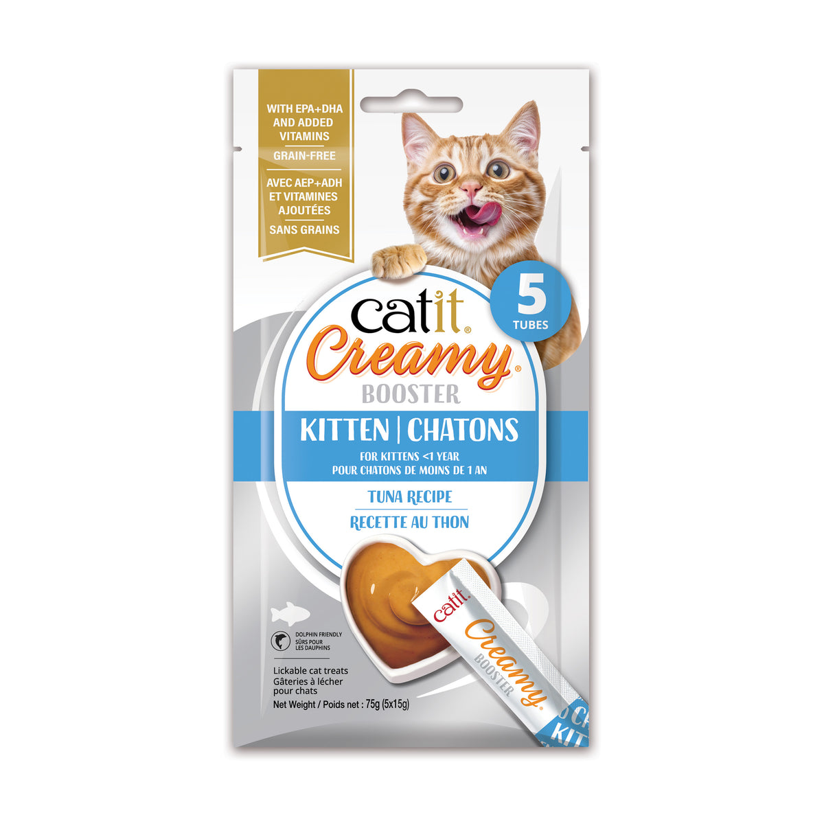Gâterie à lécher Creamy Booster pour chatons (paquet de 5)