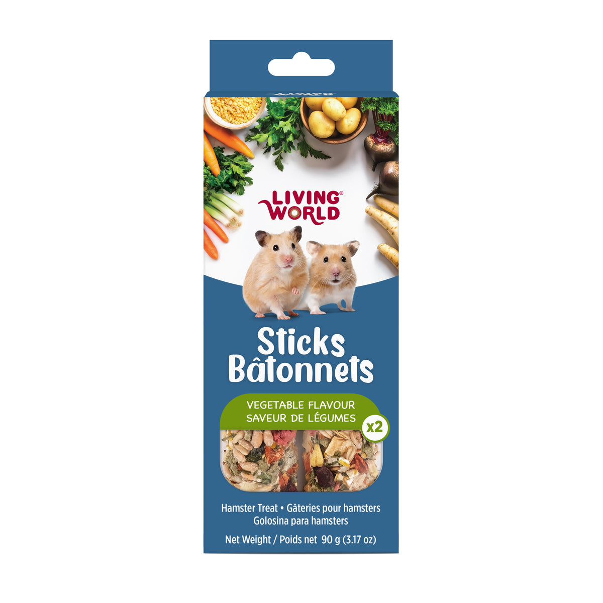 Bâtonnets de gâterie pour hamsters 90 g (paquet de 2)