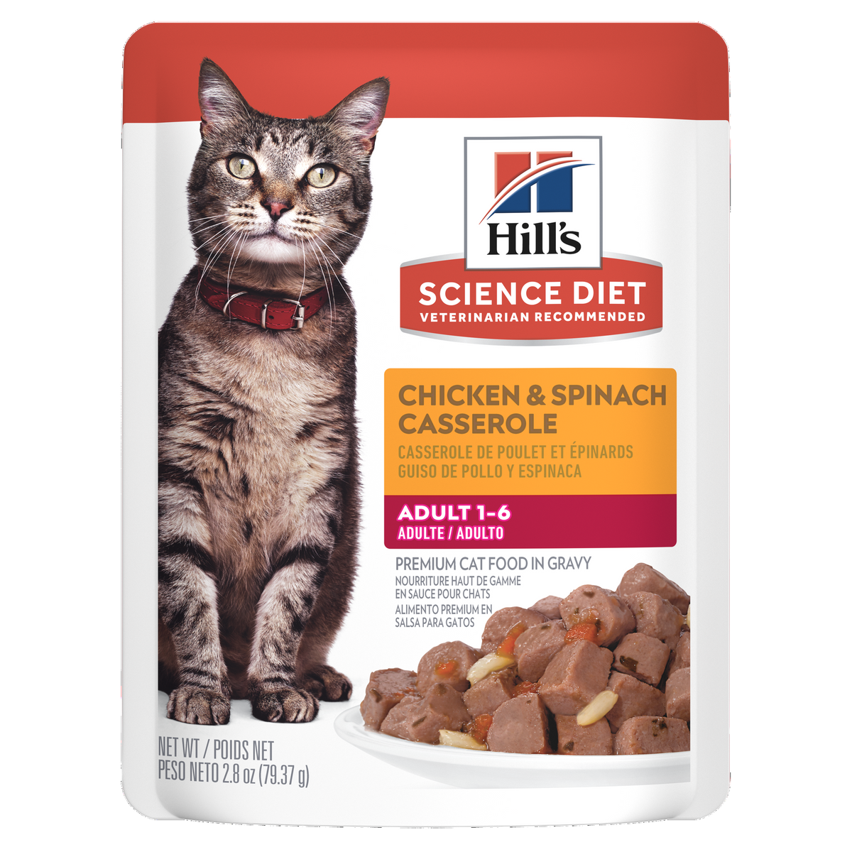 Adulte casserole de poulet et épinards - nourriture humide pour chat 79 g