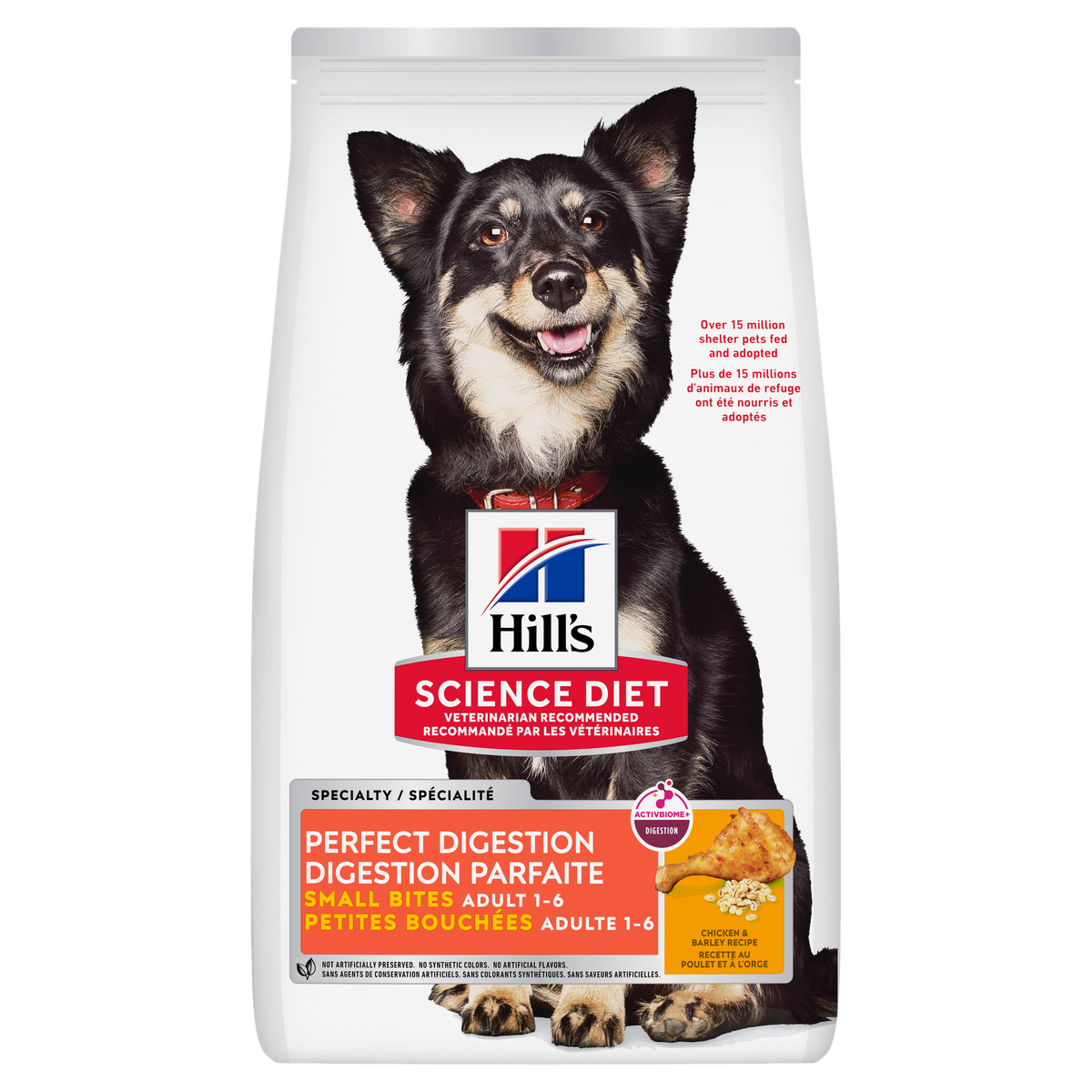 Digestion parfaite adulte petites bouchées poulet, riz et avoine - nourriture sèche pour chien 1,58 kg