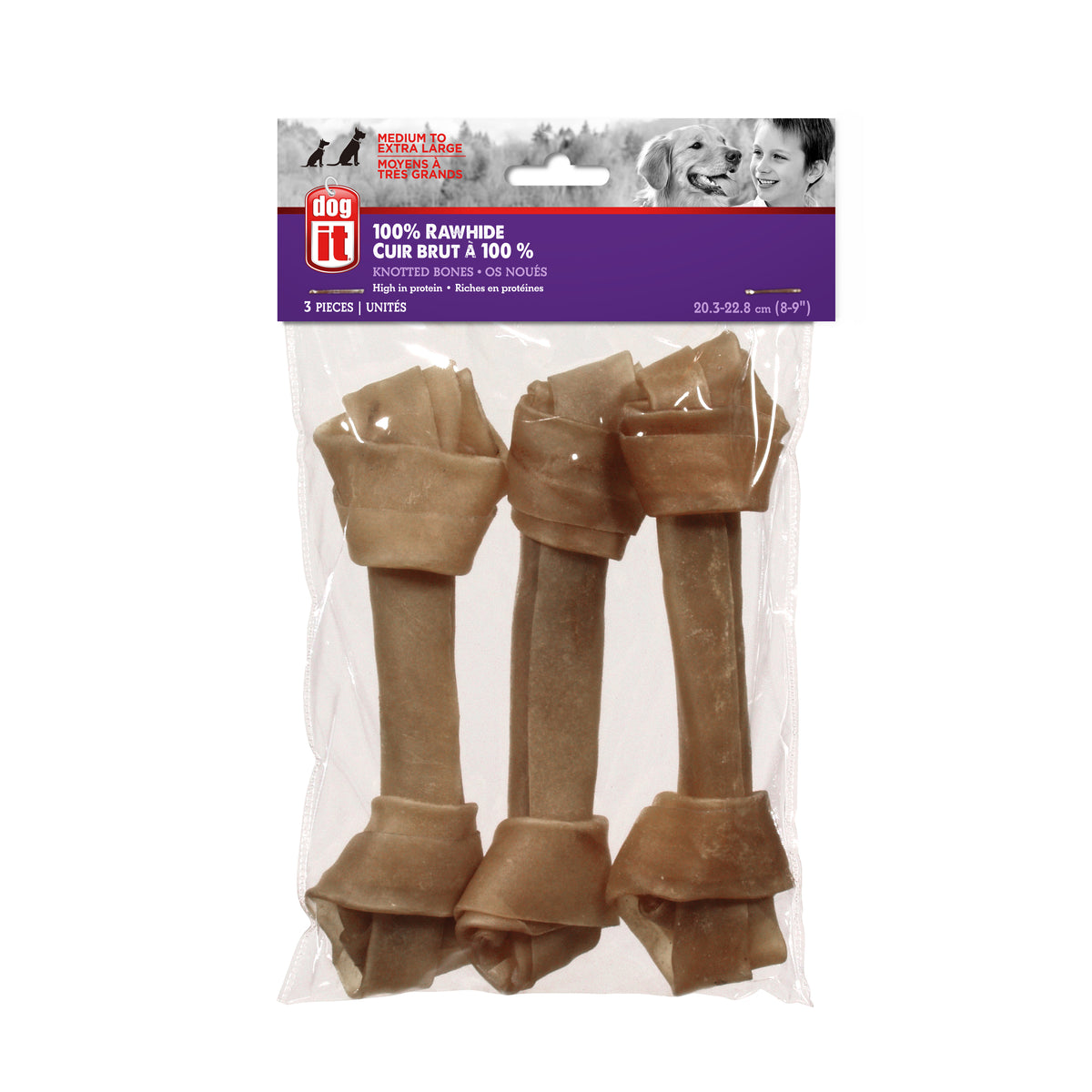 Os noué en cuir brut pour chien - Dogit