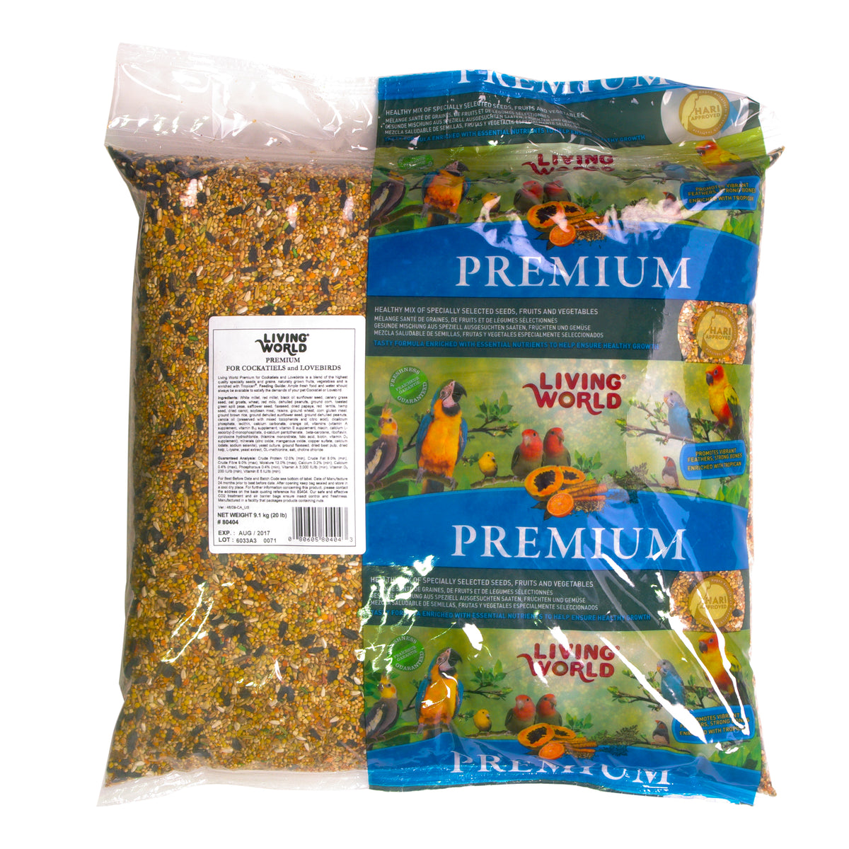 Mélange Premium pour perruches calopsittes et inséparables 9,07 kg