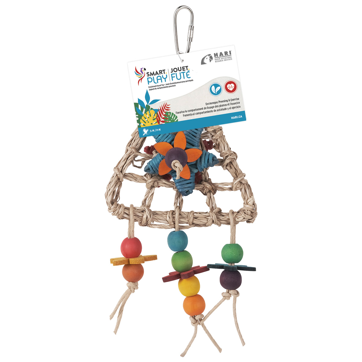 Jouet d'enrichissement Jouet.Futé pour perroquets, cerf-volant fleuri