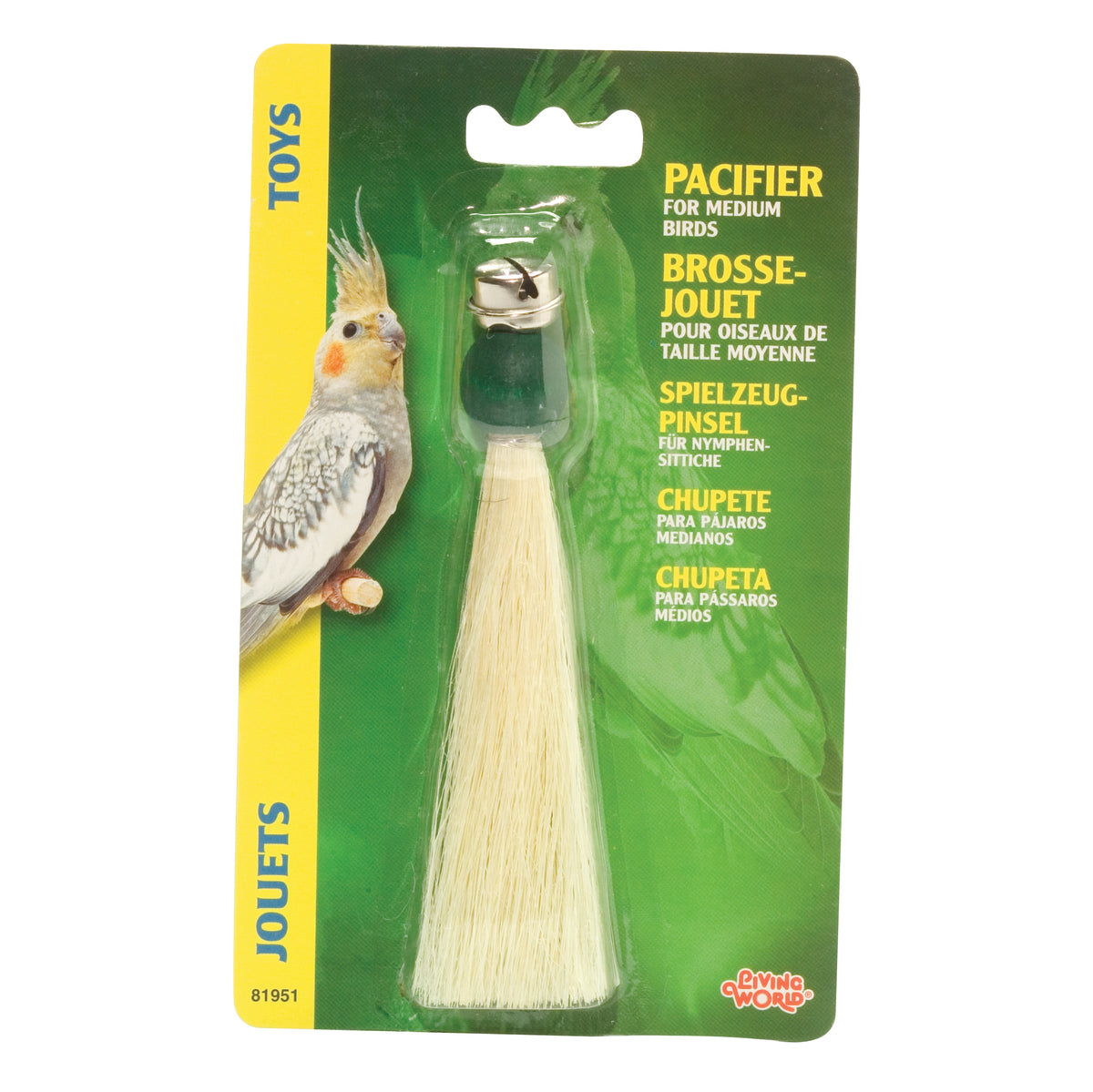 Brosse-jouet pour oiseaux moyens