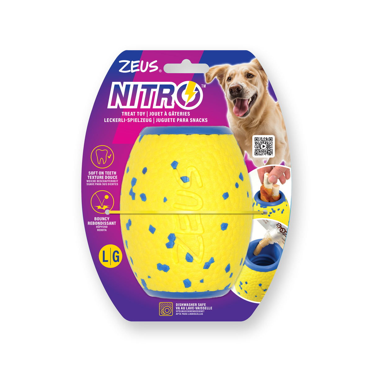 Jouet à gâteries Nitro, balle de rugby