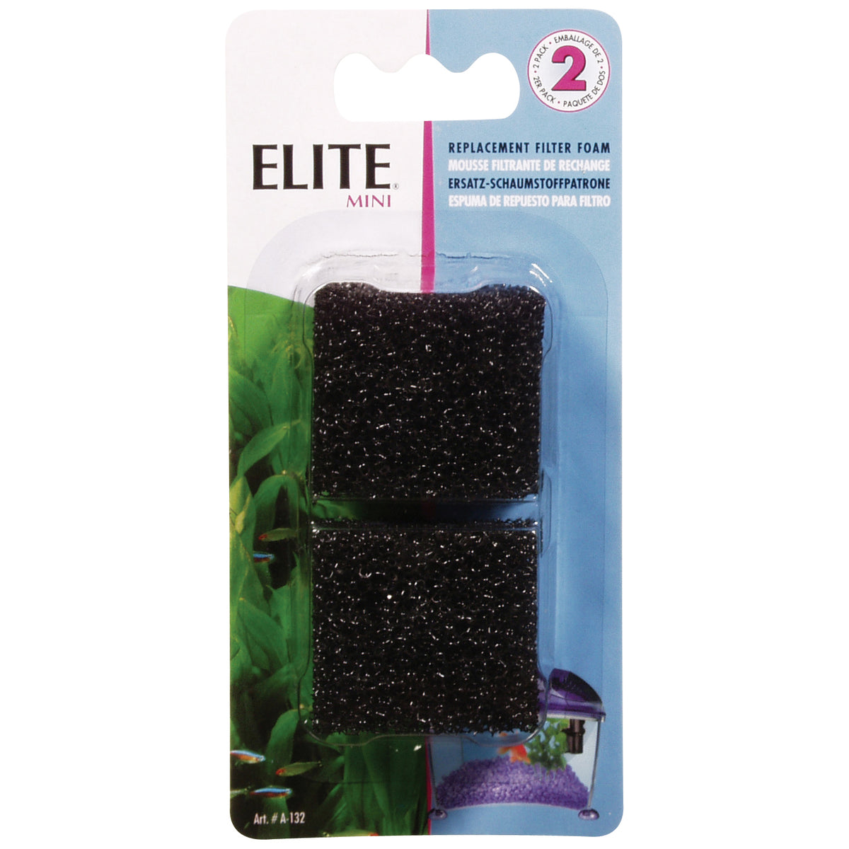 Mousse filtrante de rechange pour filtre submersible Mini (paquet de 2)