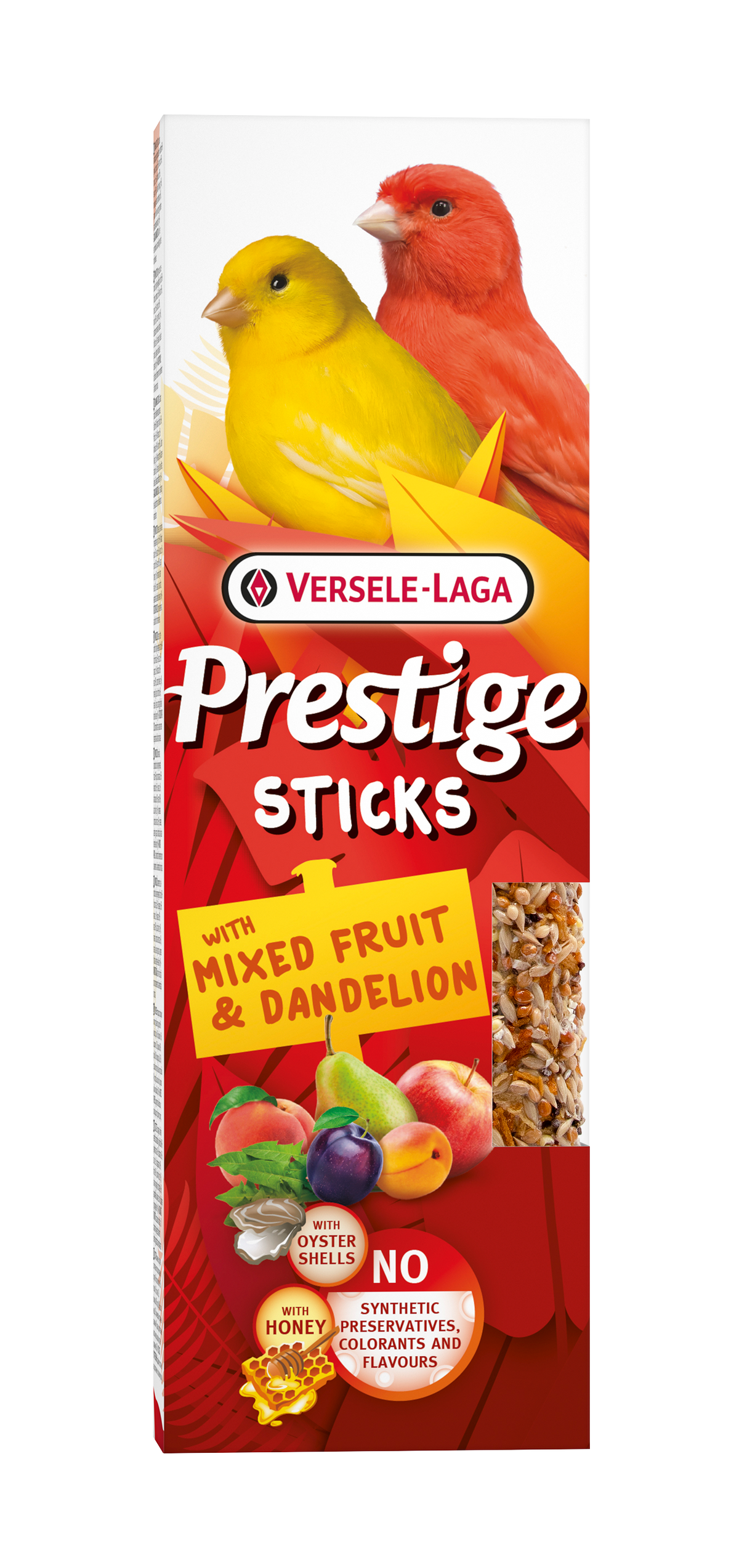 Gâteries Sticks au mélange de fruits et pissenlit pour canari 60 g (paquet de 2)