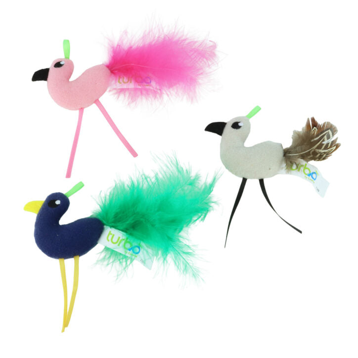 Oiseau avec plumes pour chat (à l'unité)