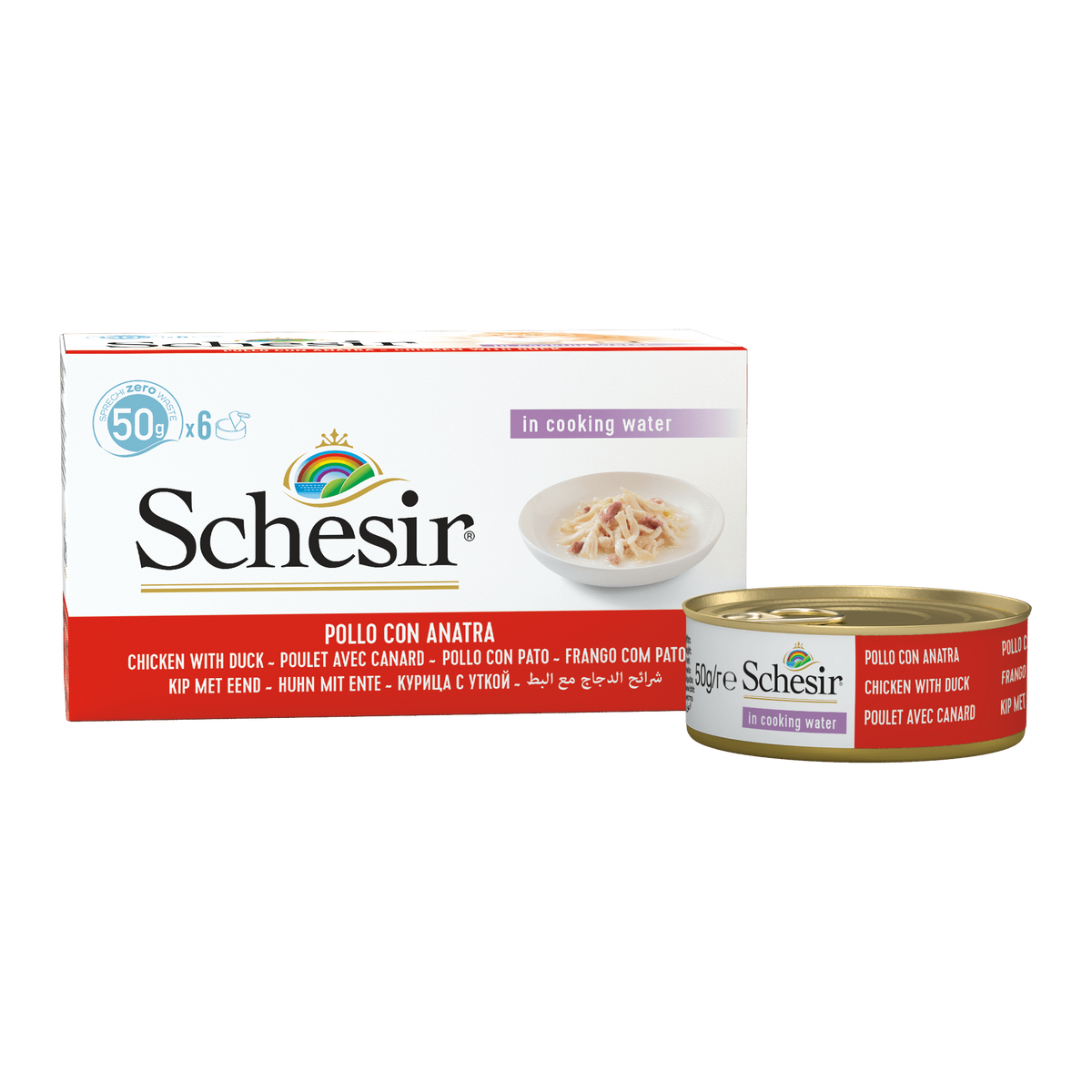 Conserve au poulet et canard pour chat 50 g (paquet de 6)