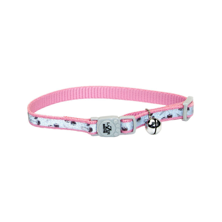 Collier réfléchissant à boucle détachable 3/8 po x 8-12 po pour chat Lazer Brite