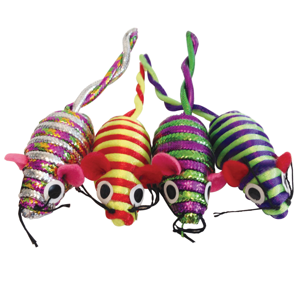 Souris scintillantes Furry Frolics avec herbe à chat (paquet de 4)