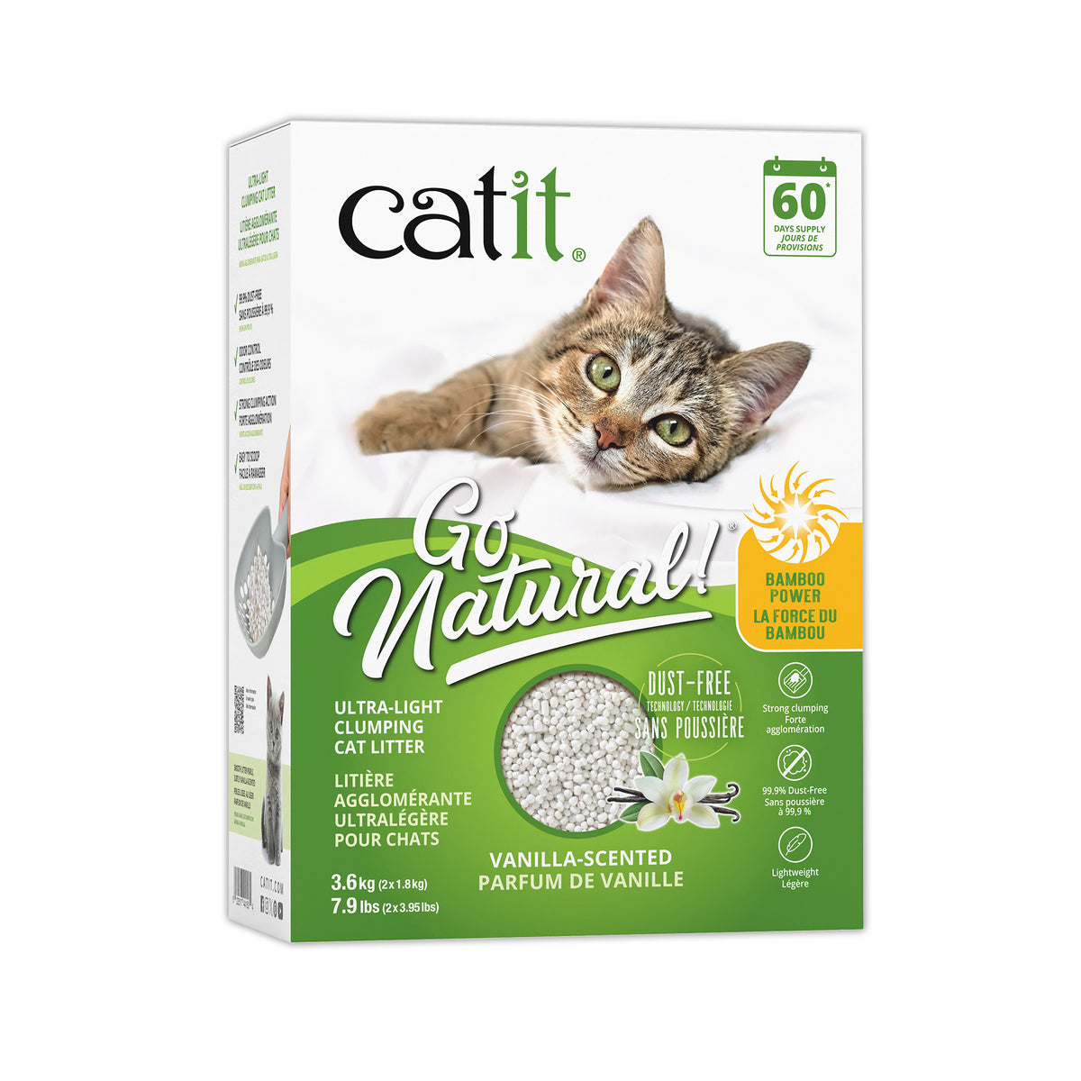Litière agglomérante Go Natural! ultralégère, vanille