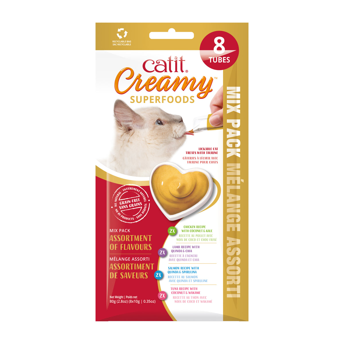 Gâteries Creamy avec superaliments, mélange assorti (paquet de 8)