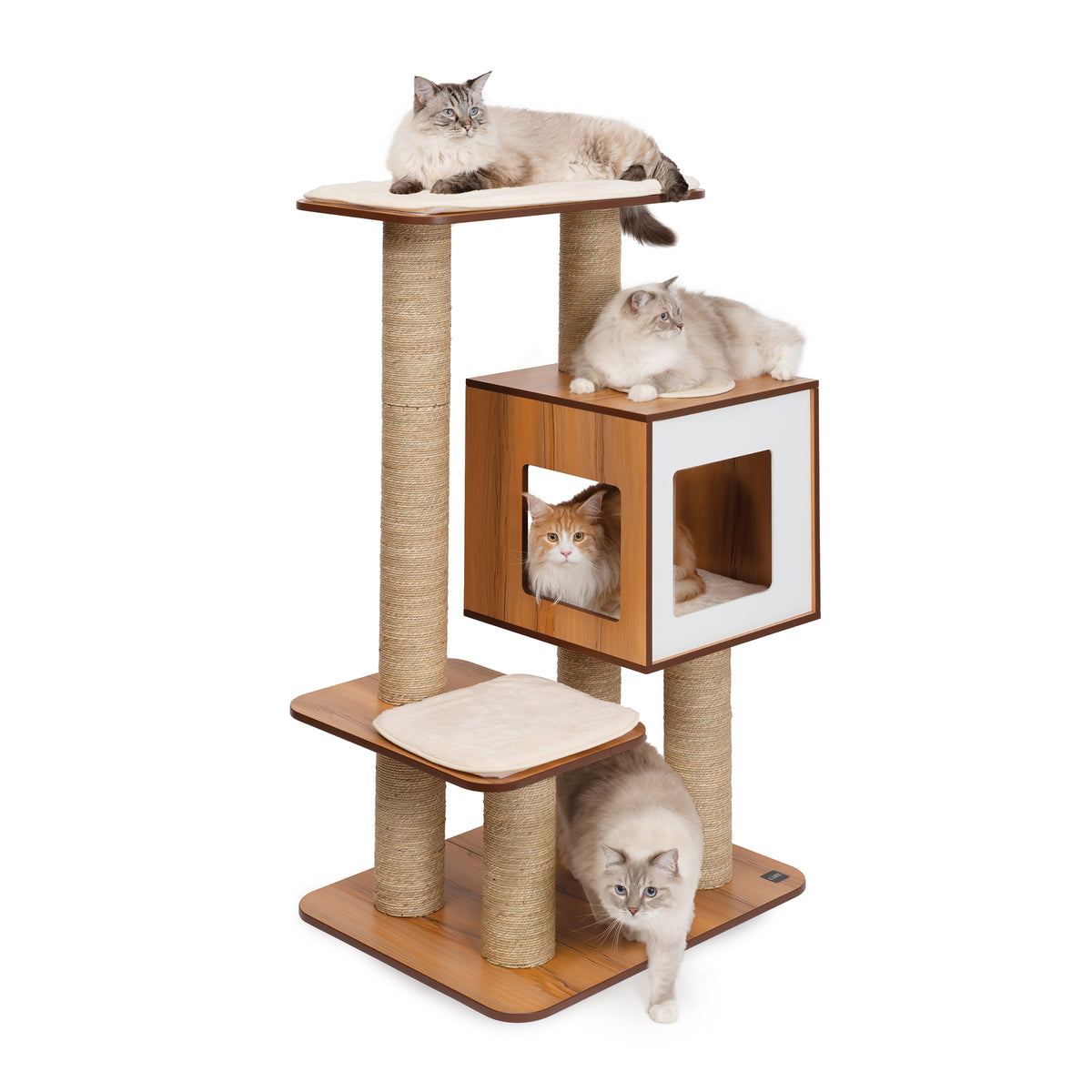 Meuble High Base Géant Vesper, noyer, 89 x 64 x 133 cm