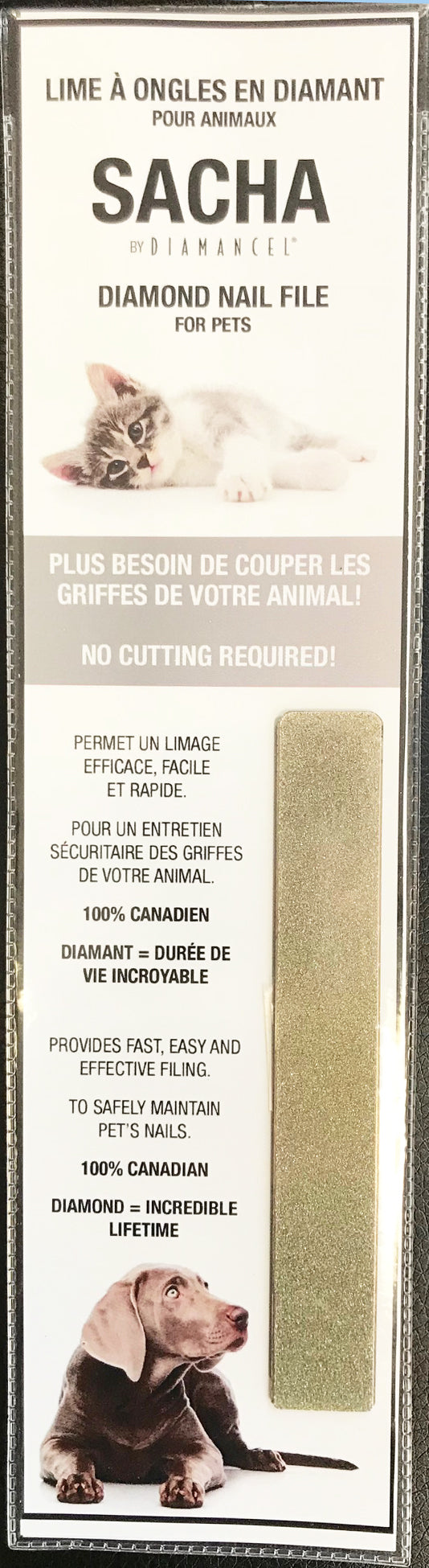 Lime à ongles en diamant format régulier pour chien