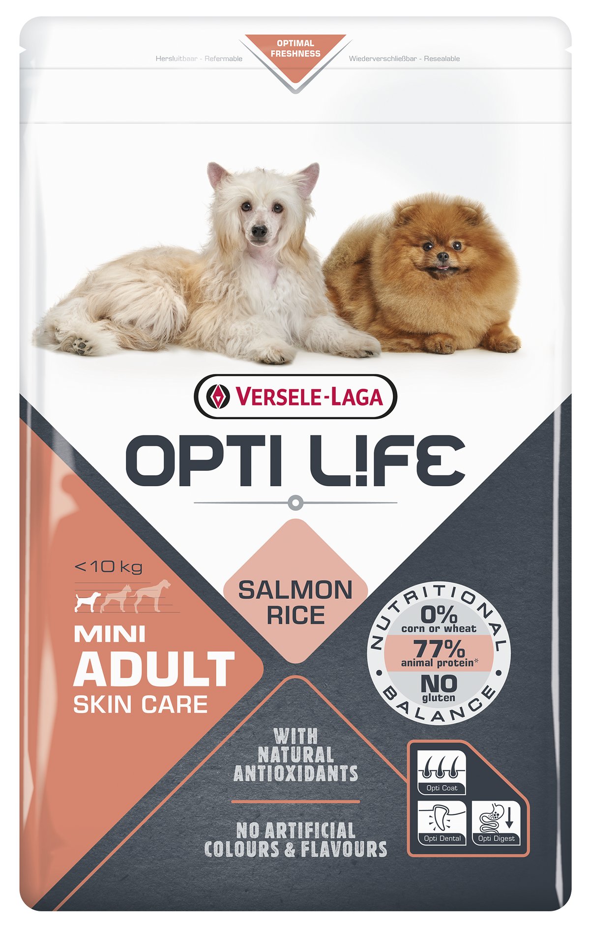 Nourriture Skin Care au saumon pour chien races mini - Optilife