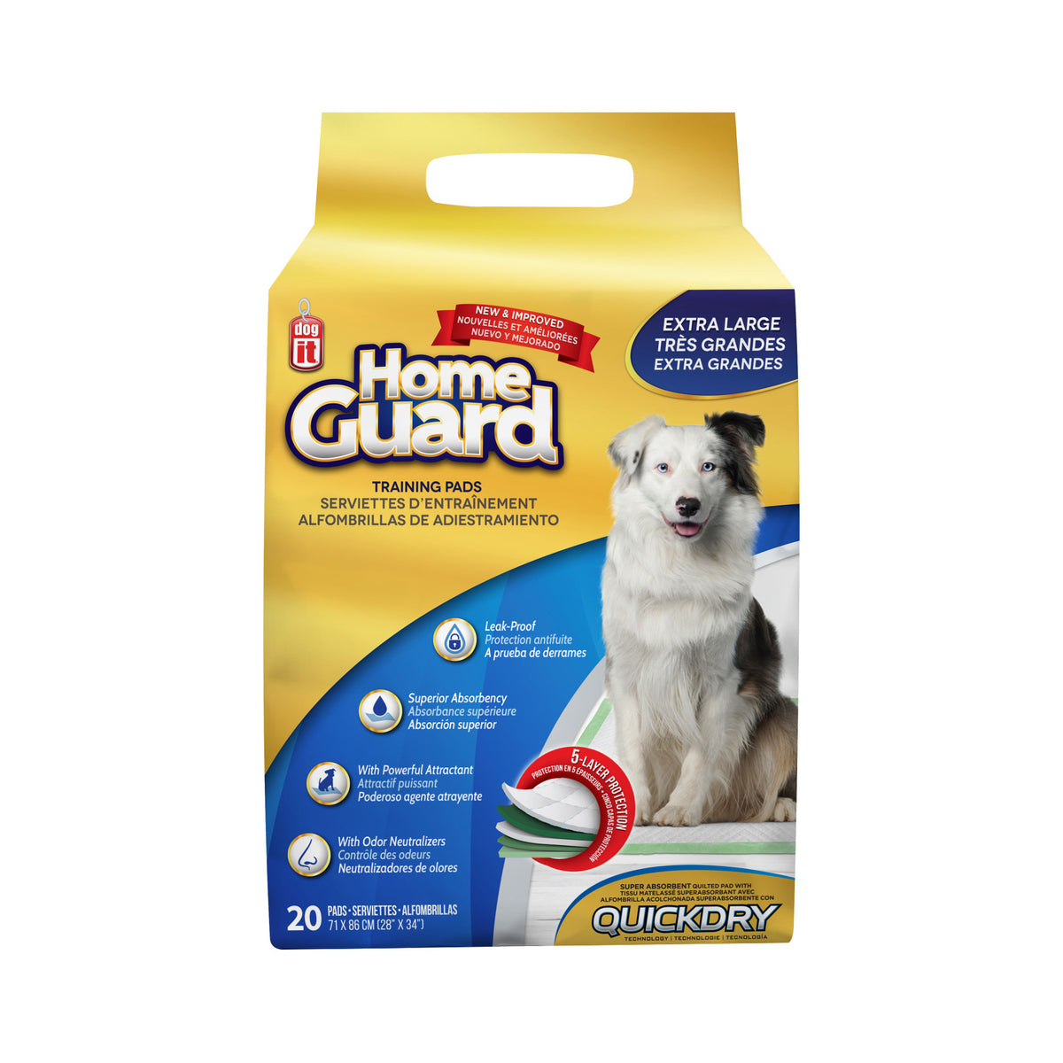 Serviettes d'entraînement Home Guard pour chiens, très grandes (paquet de 20)