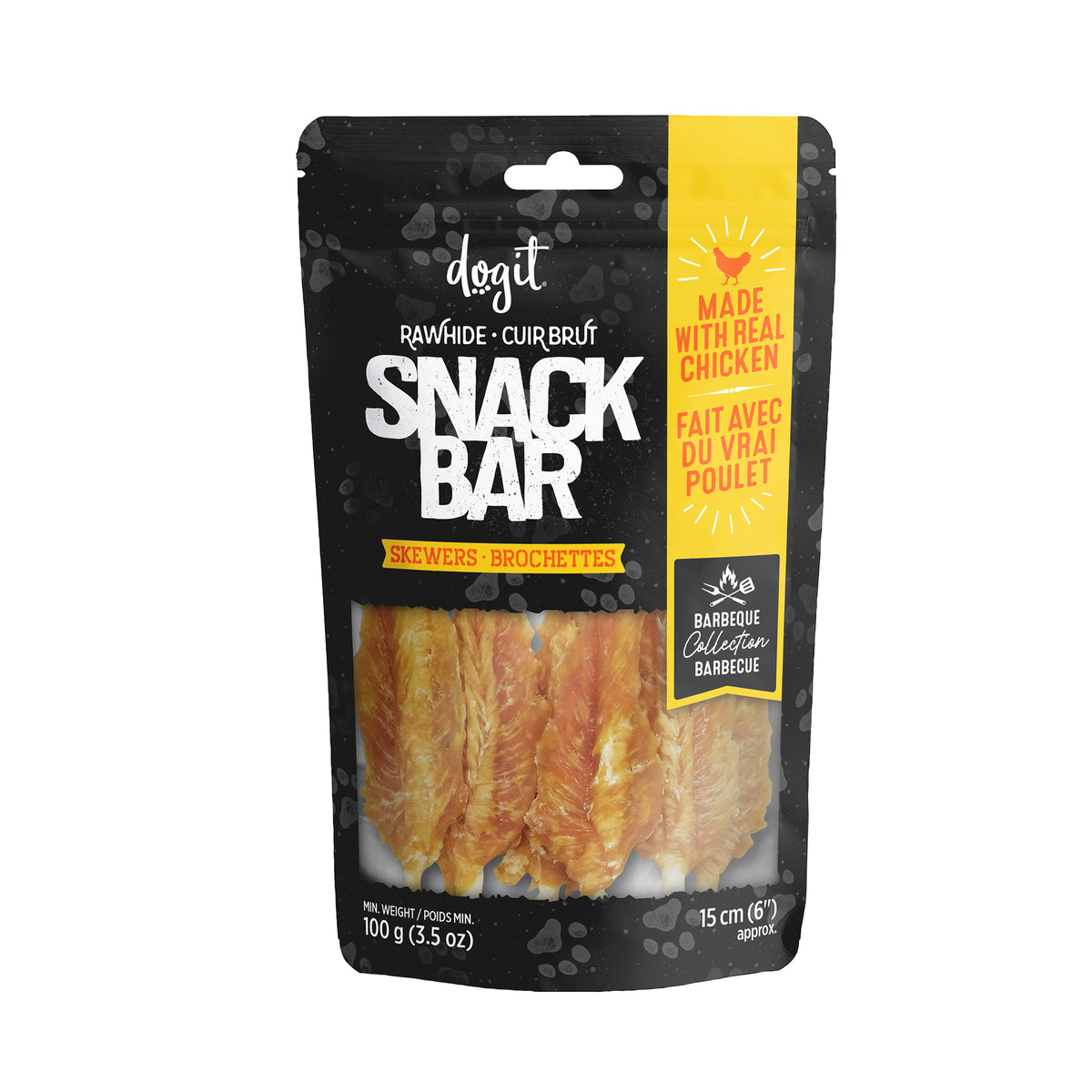 Brochettes Snack Bar à la peau de bœuf, 15 cm 100 g
