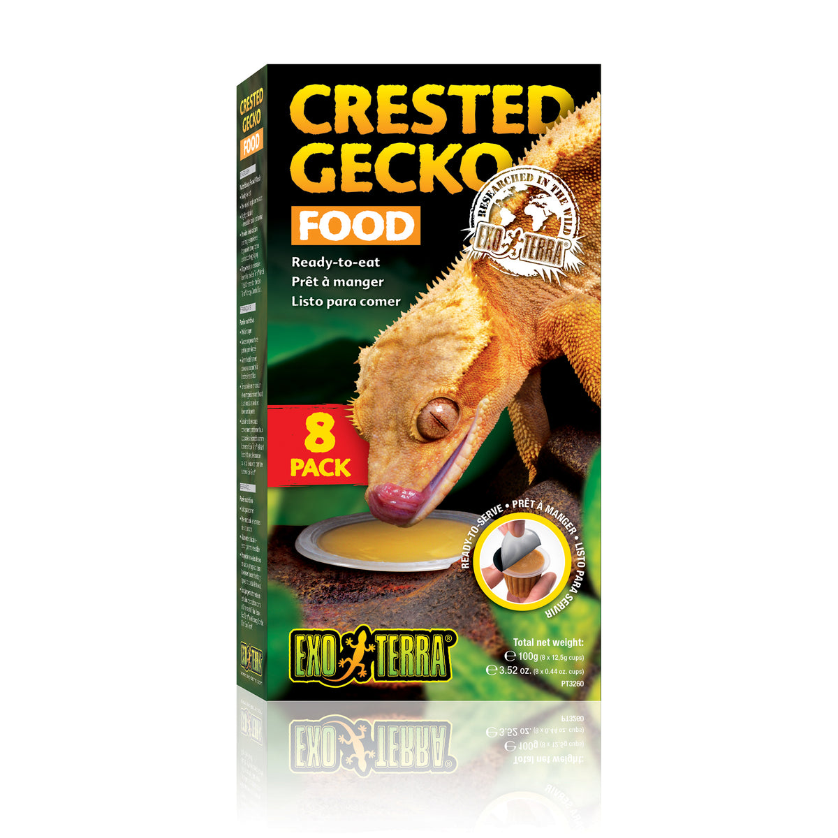 Aliment en coupe pour geckos à crête