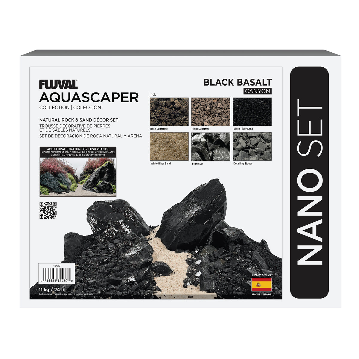 Trousse décorative de pierres et de sables Aquascaper, Black Basalt