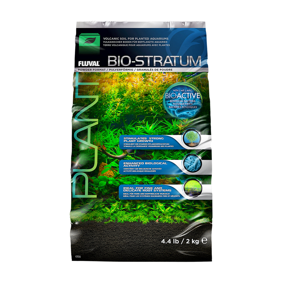 Substrat Bio-Stratum de terre volcanique pour aquariums, format en poudre