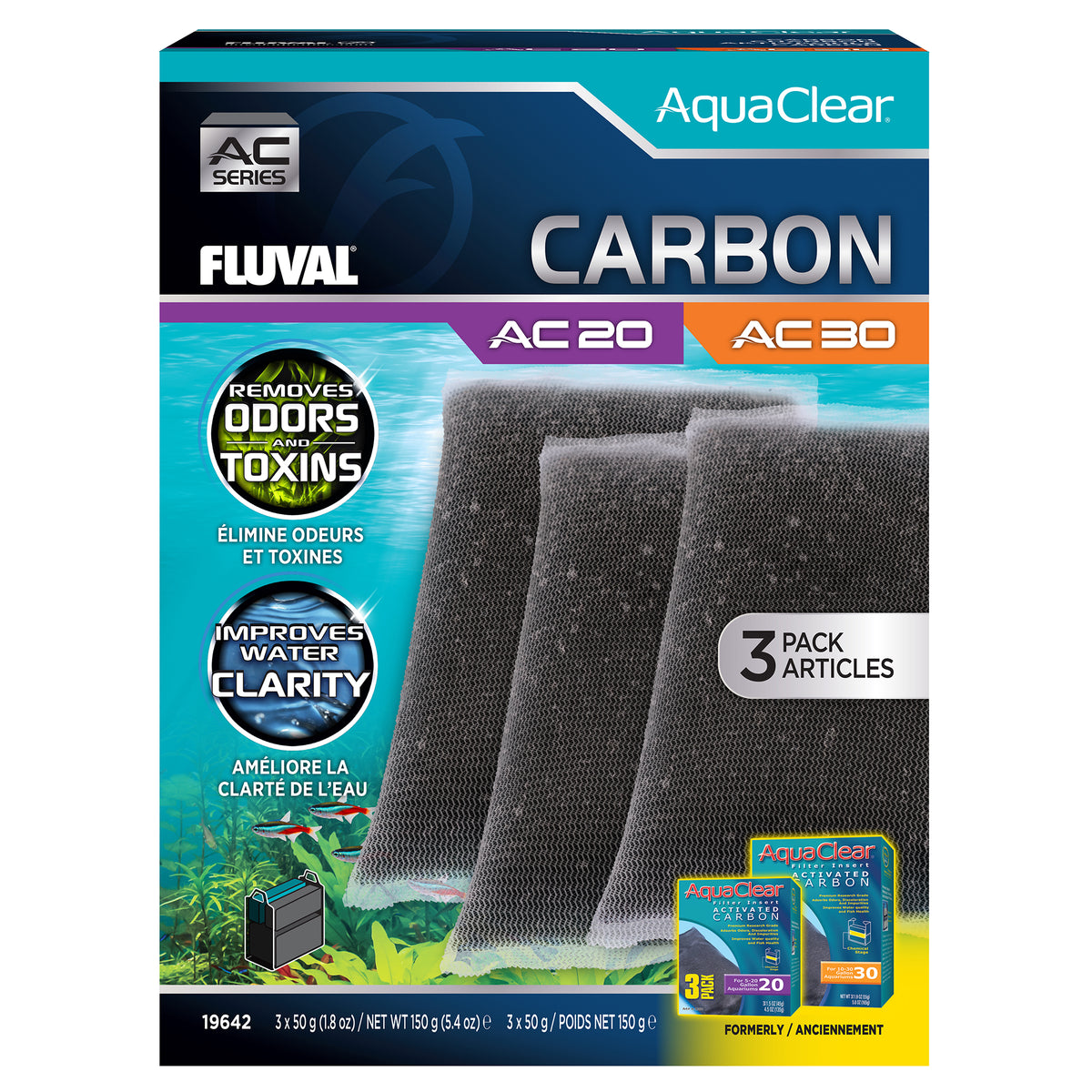 Charbon pour filtre à moteur série AC
