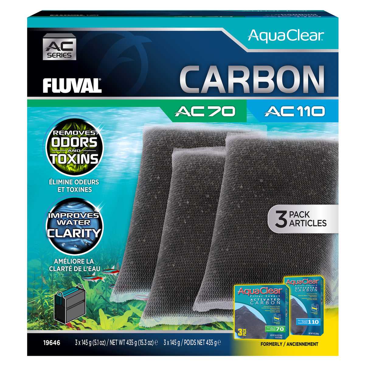 Charbon pour filtre à moteur série AC