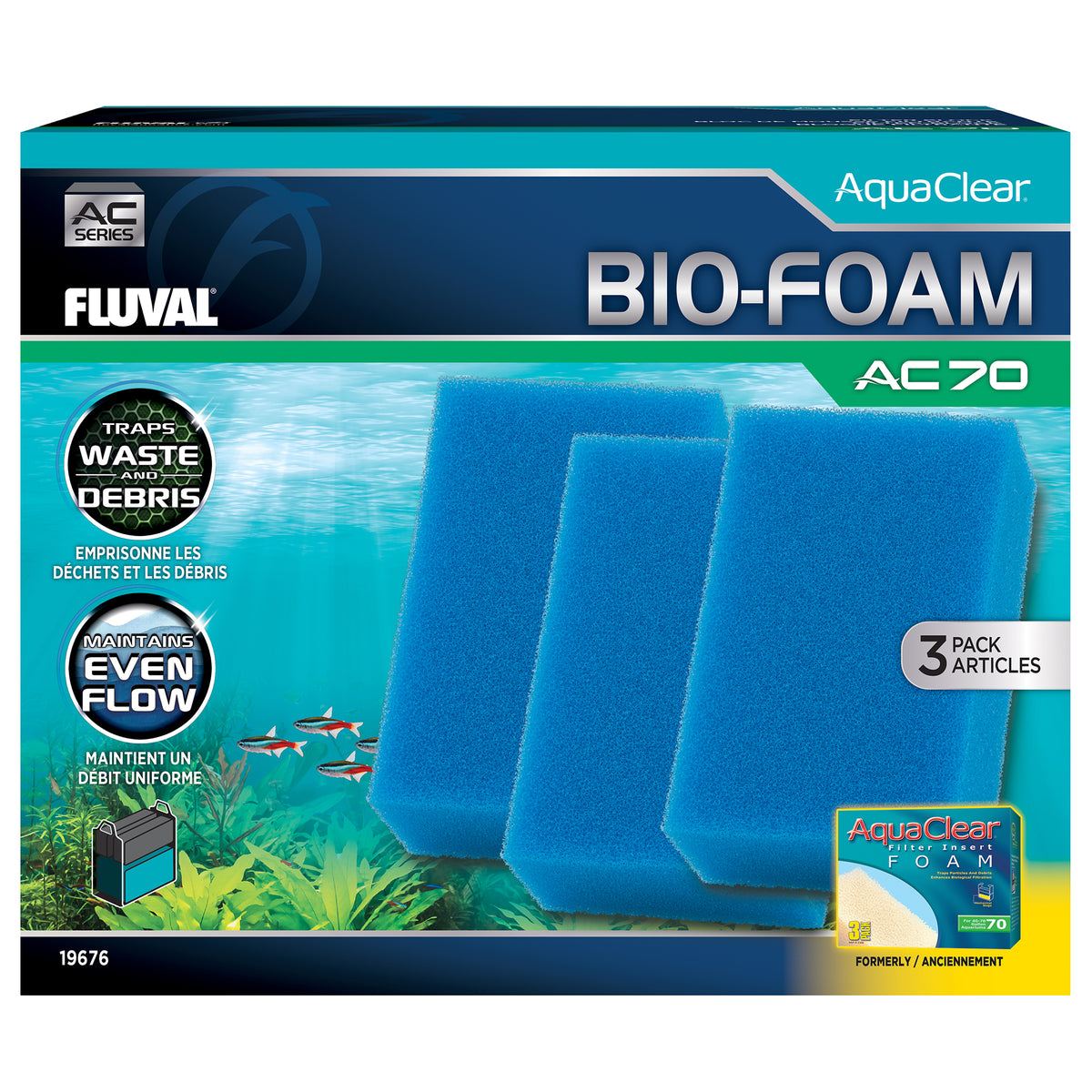 Blocs de mousse Bio-Foam pour filtre à moteur série AC (paquet de 3)