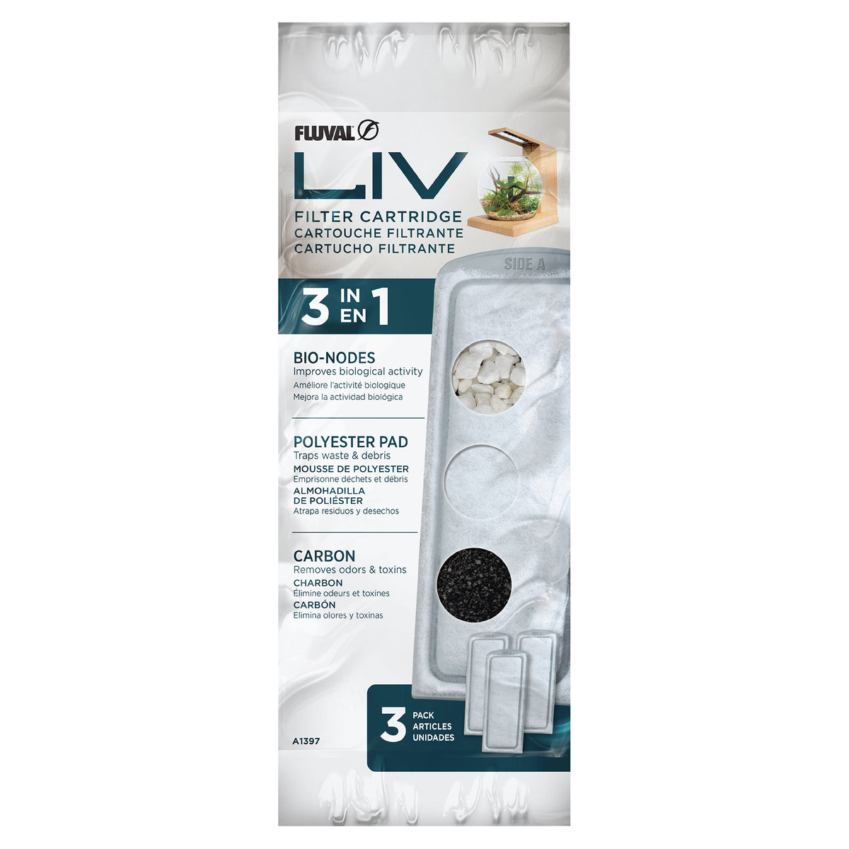 Cartouches filtrantes de polyester/charbon LIV (paquet de 3)