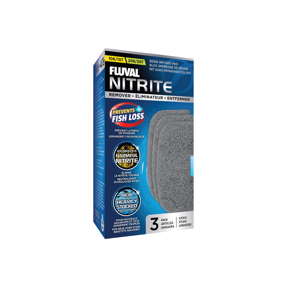 Éliminateur de nitrite pour filtres extérieurs 106/107 et 206/207 (paquet de 3)