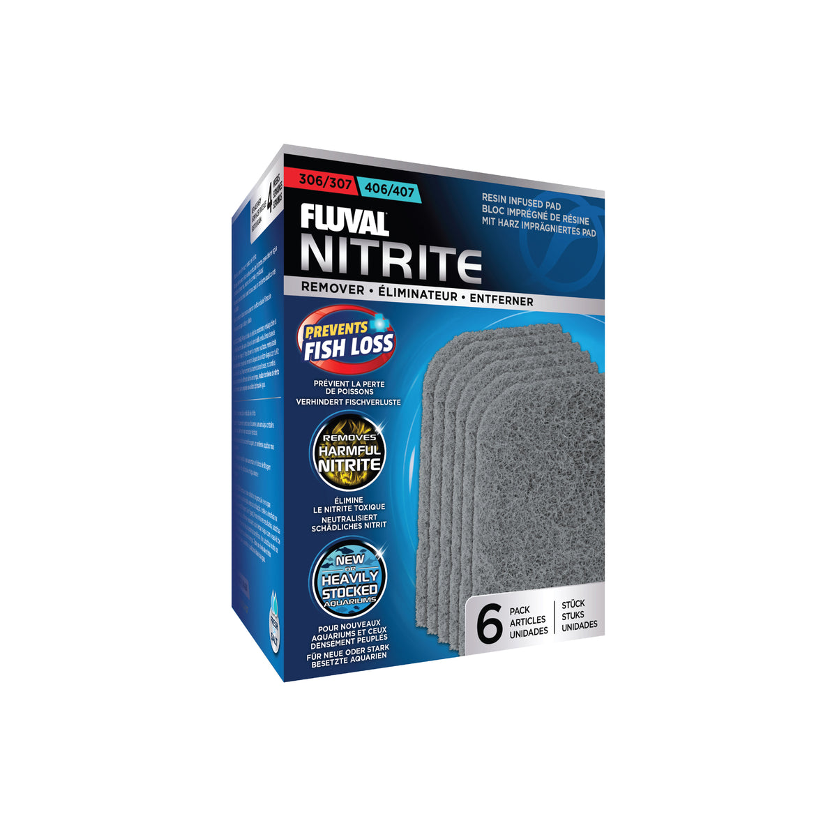 Éliminateur de nitrite pour filtres extérieurs 306/307 et 406/407 (paquet de 6)