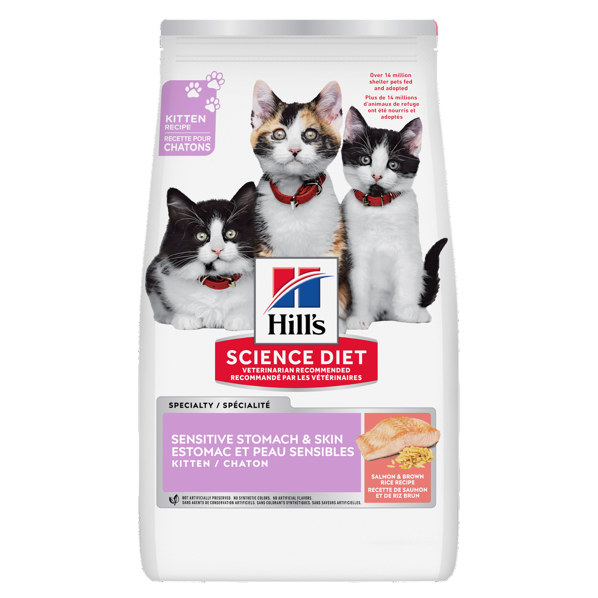 Estomac et peau sensibles chaton saumon et riz - nourriture sèche pour chat