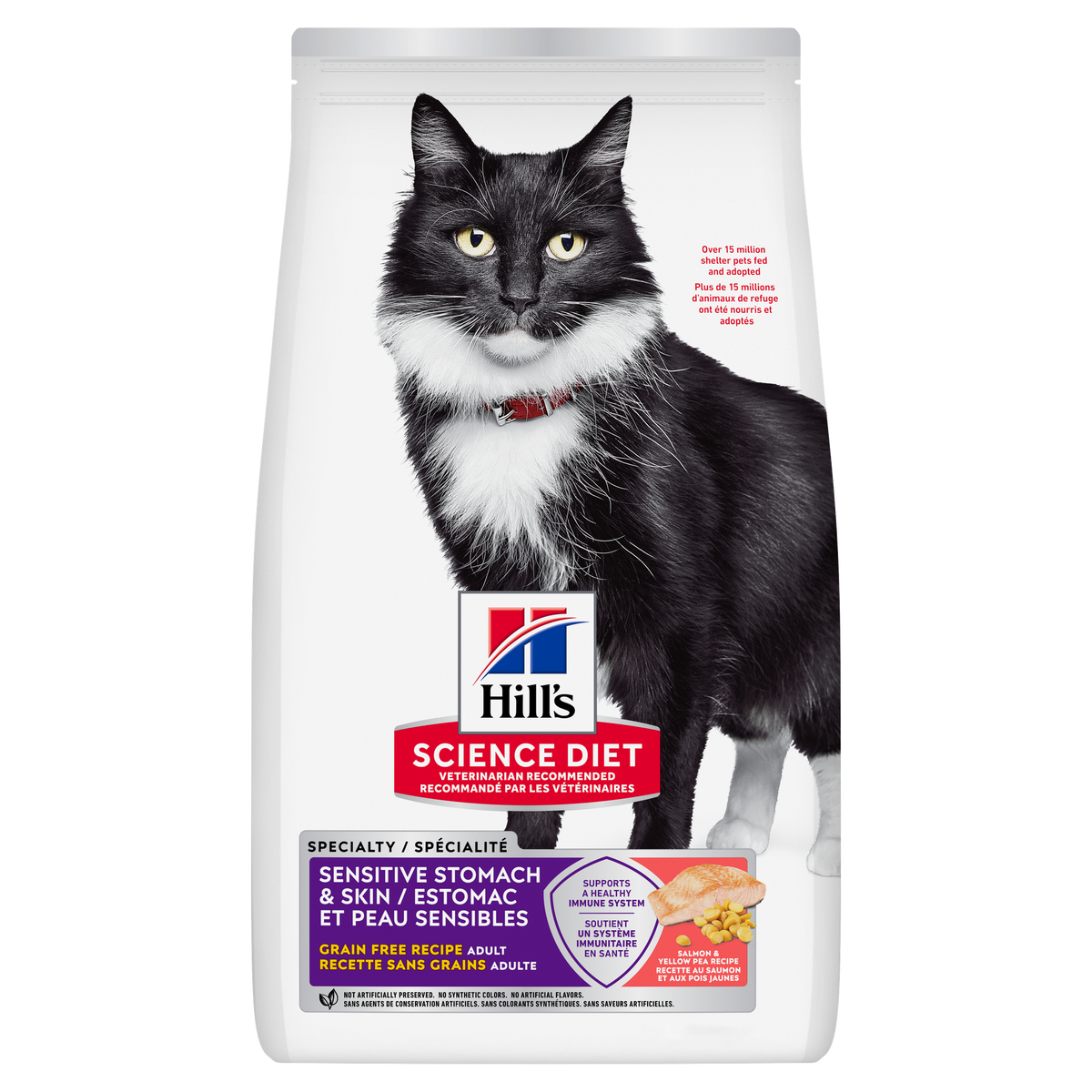 Estomac et peau sensibles adulte sans grains saumon - nourriture sèche pour chat 5,89 kg