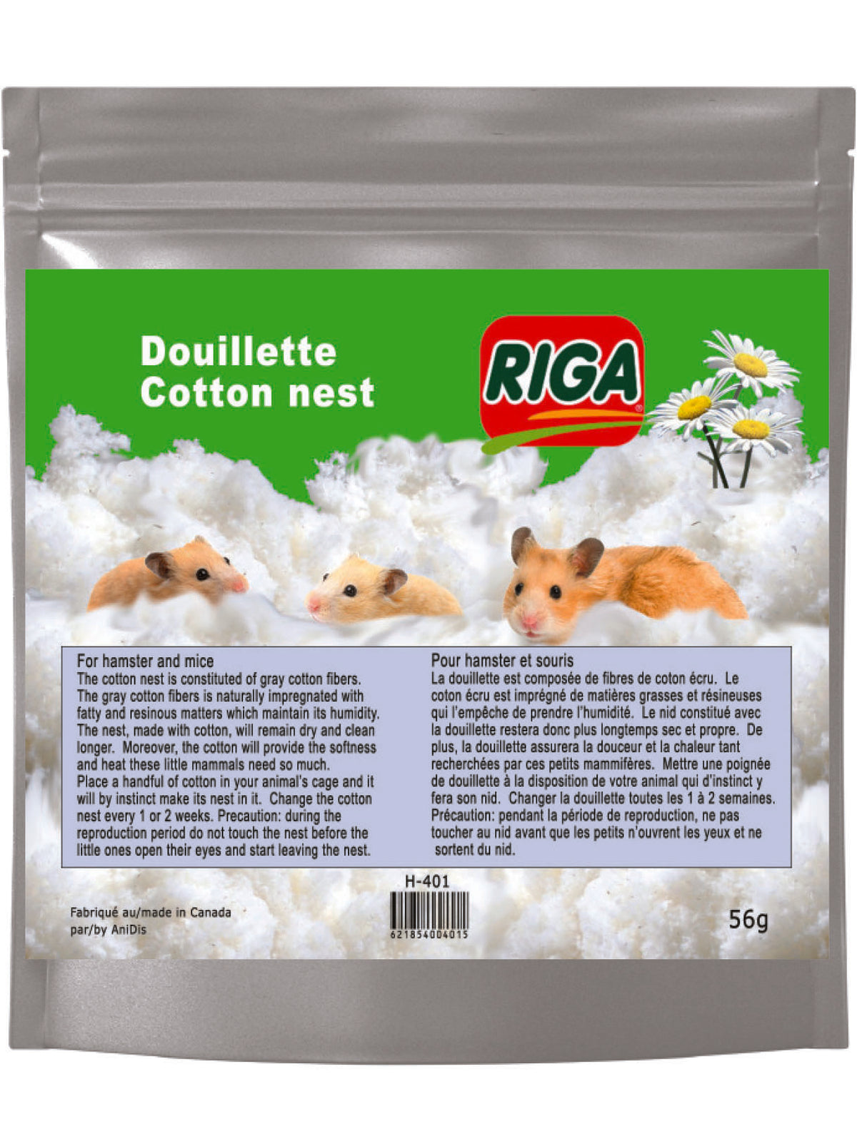 Duvet de nid pour hamster 56 g