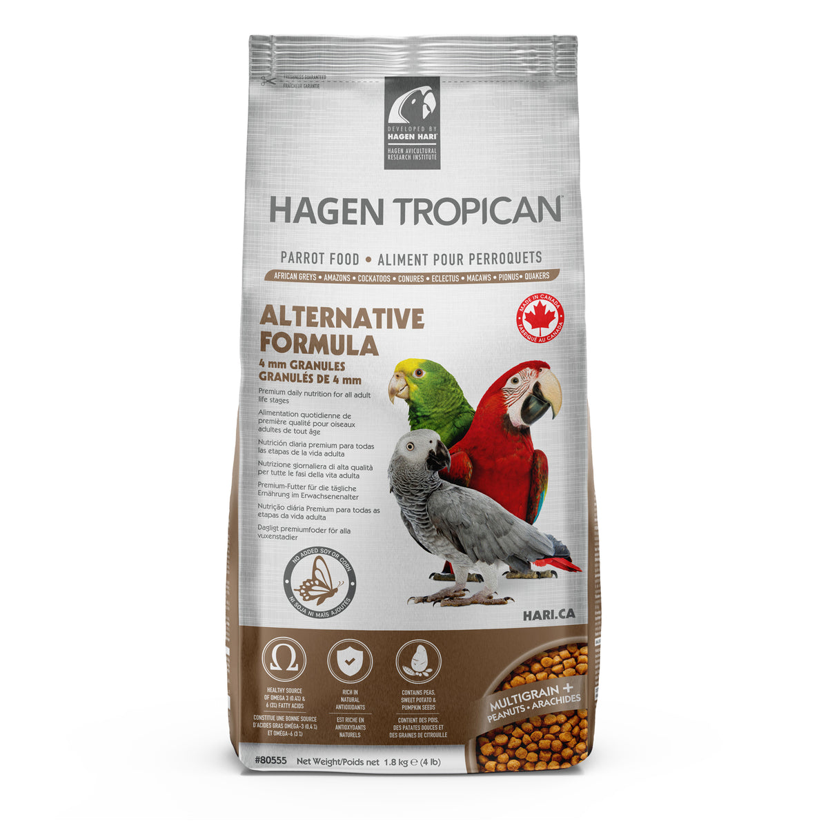 Aliment Alternative Tropican pour perroquets, granulés