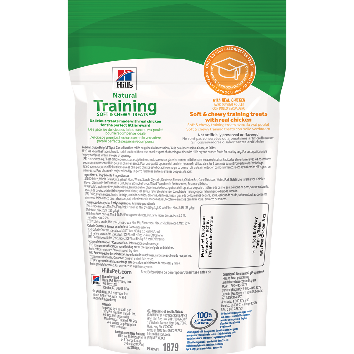 Gâteries naturelles pour chiens Training Soft & Chewy Treats avec du vrai poulet 85 g