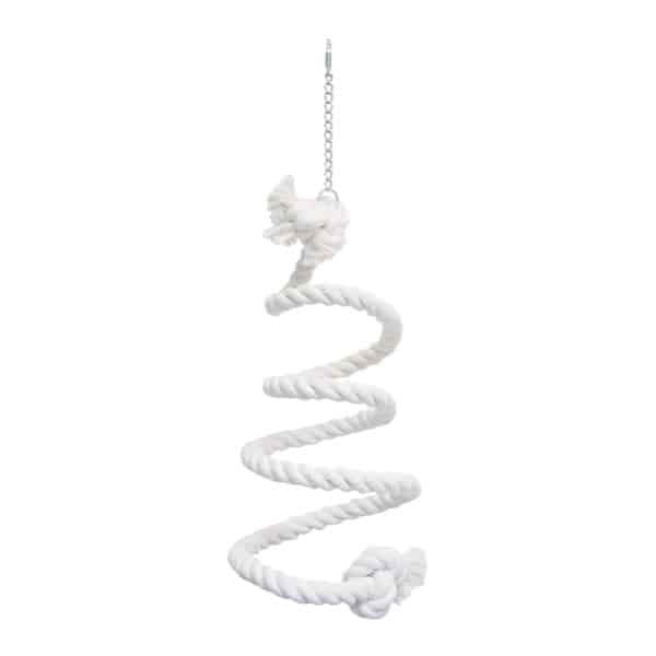 Perchoir Spring-O-Bird blanc pour oiseaux