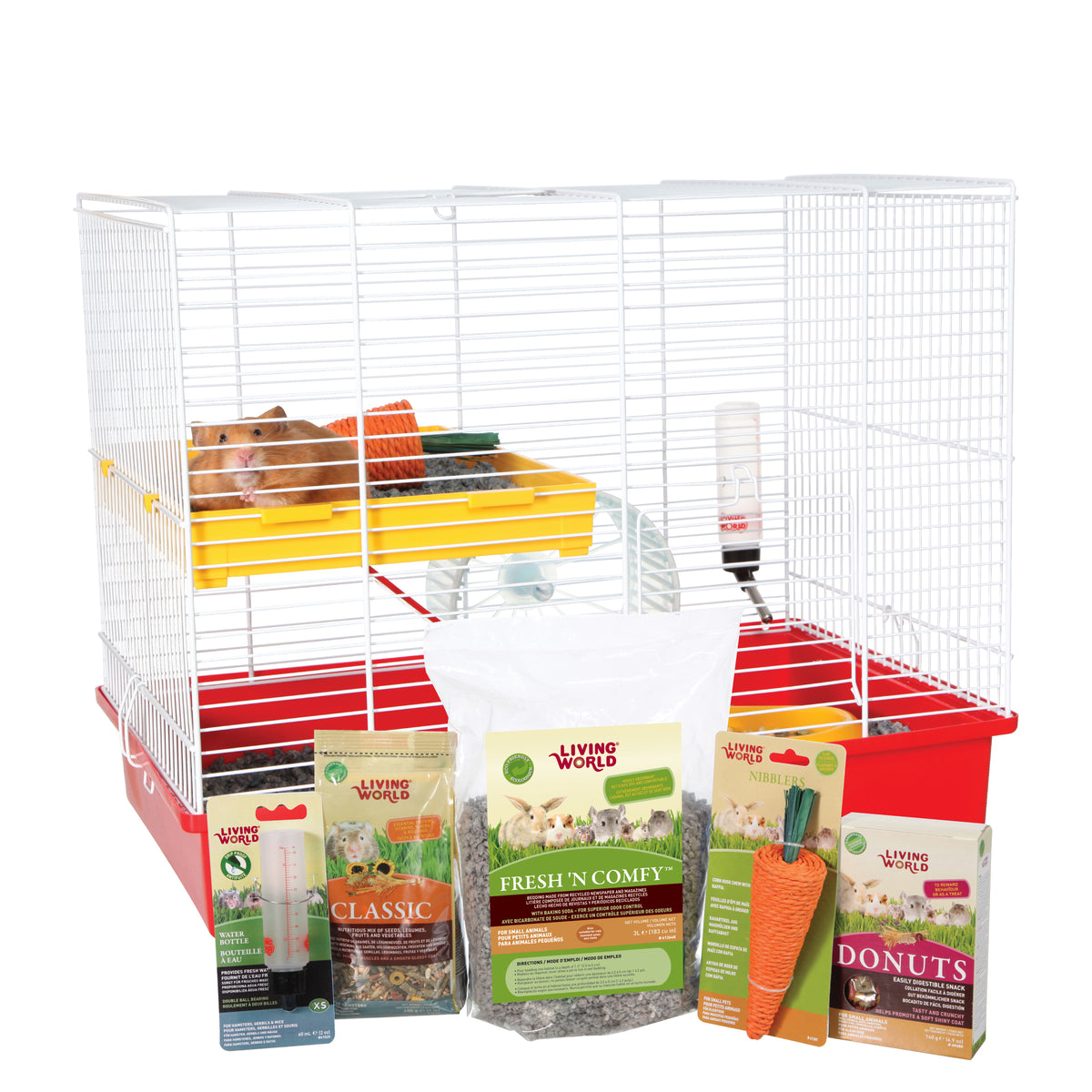 Cage équipée de luxe pour hamster, 46 x 29 x 37 cm