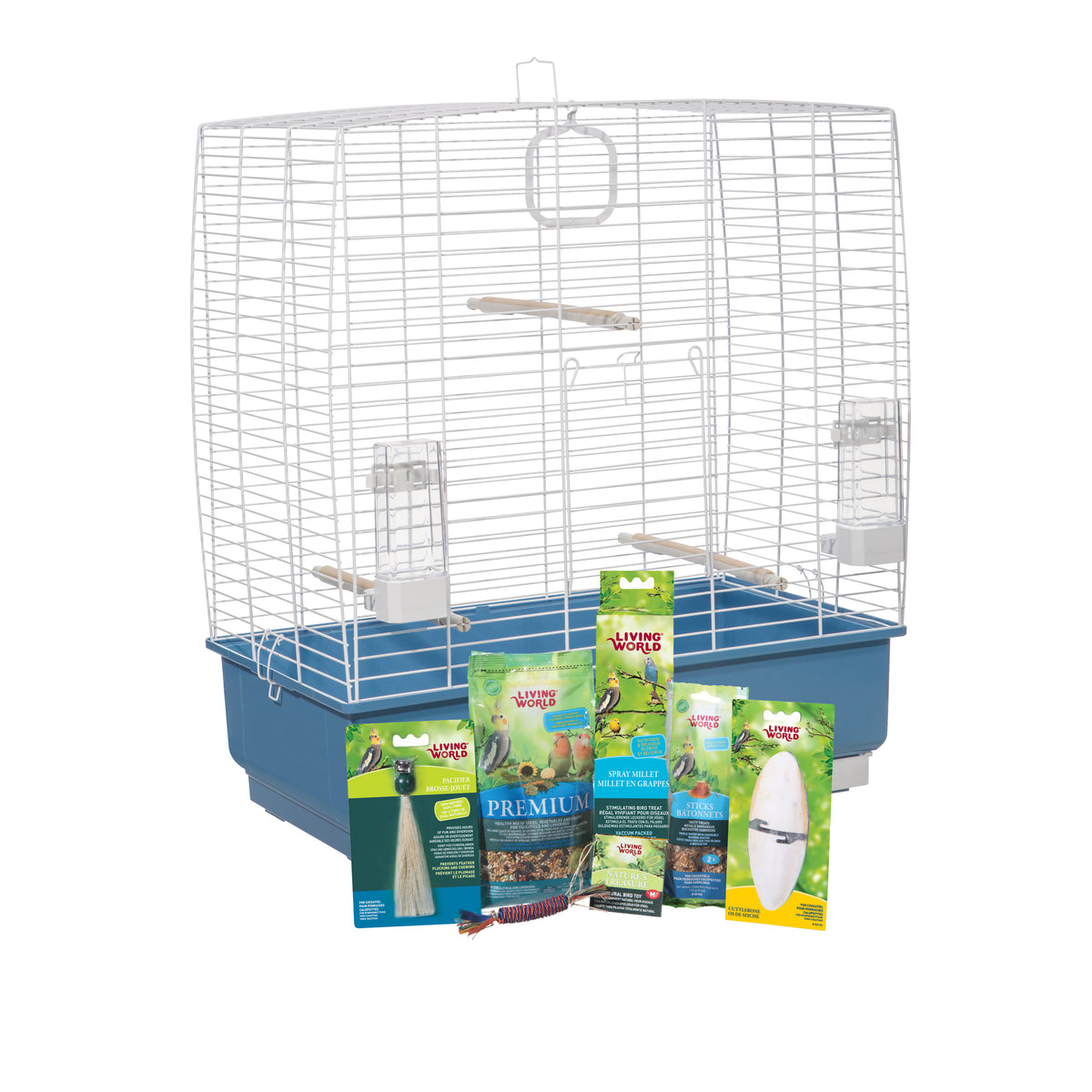 Cage équipée pour perruches calopsittes, 61 x 33 x 67 cm