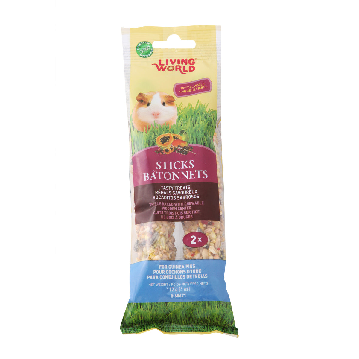 Bâtonnets pour cochons d'Inde, fruits 112 g (paquet de 2)