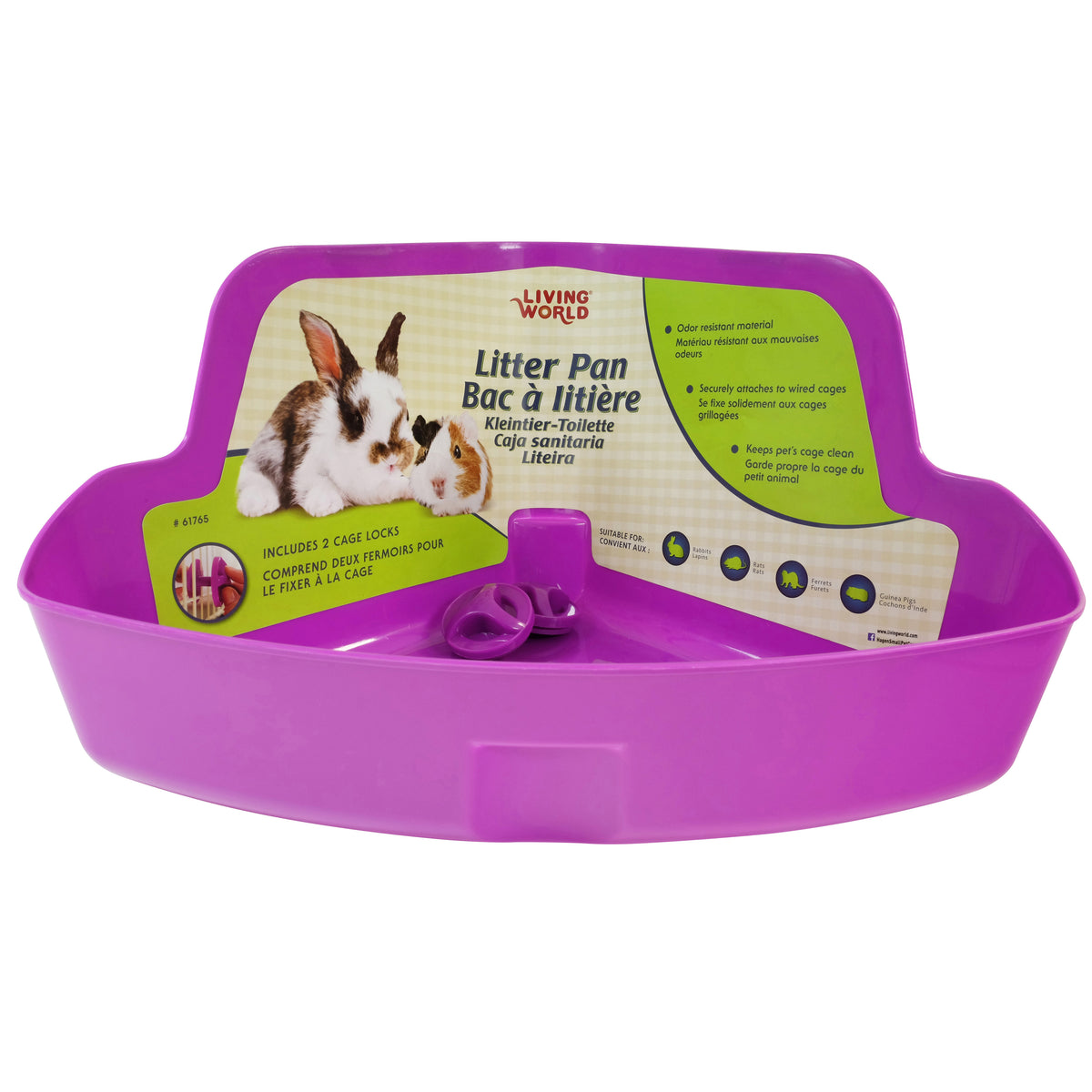Bac à litière pour petits animaux, violet