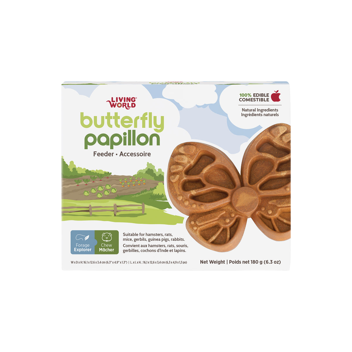 Accessoire de nourrissage comestible Papillon, orange 180 g