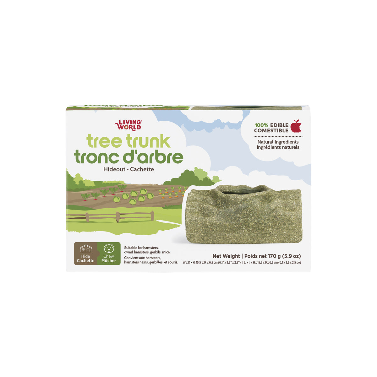Cachette comestible Tronc d'arbre, verte 170 g