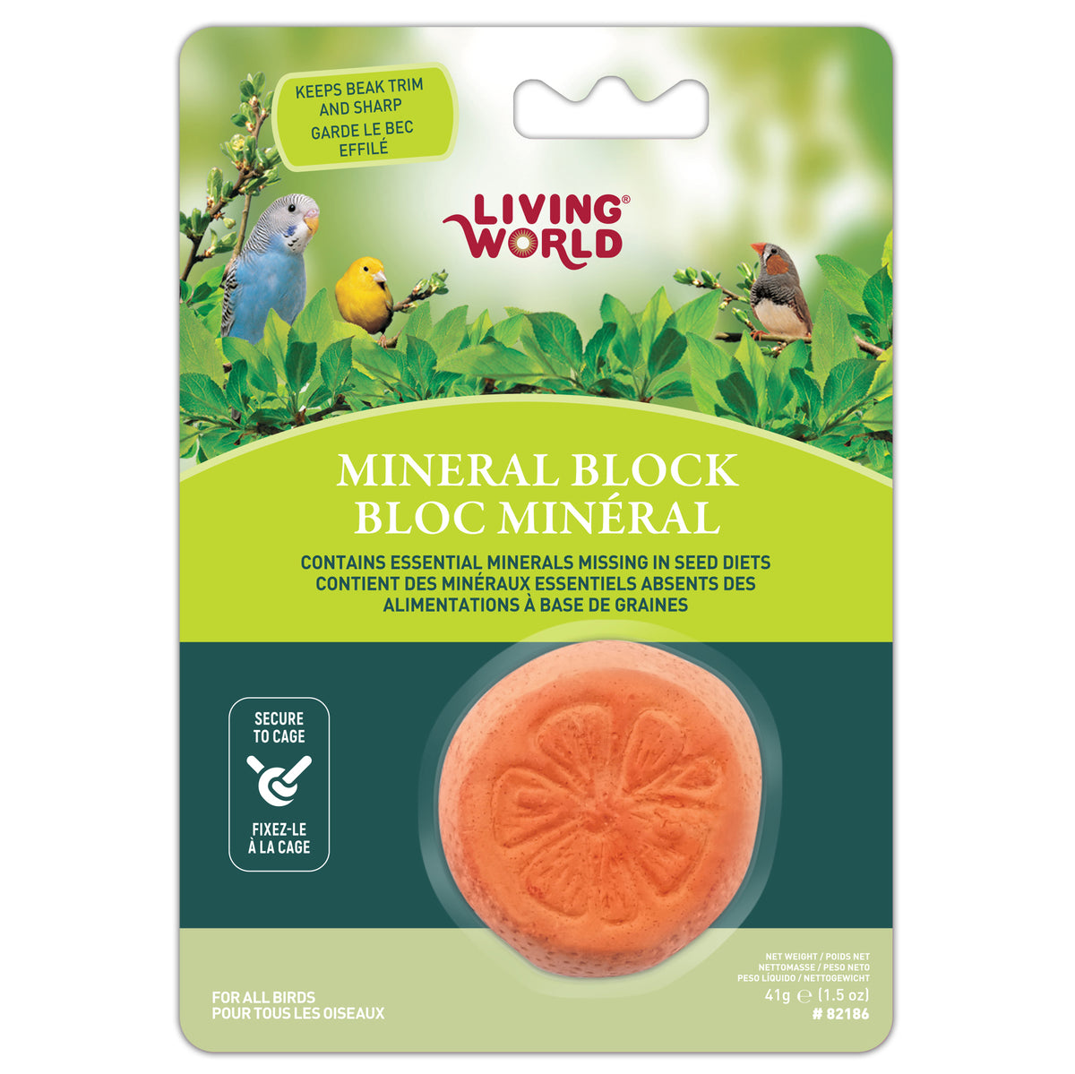 Bloc minéral en forme d'orange pour oiseaux 41 g
