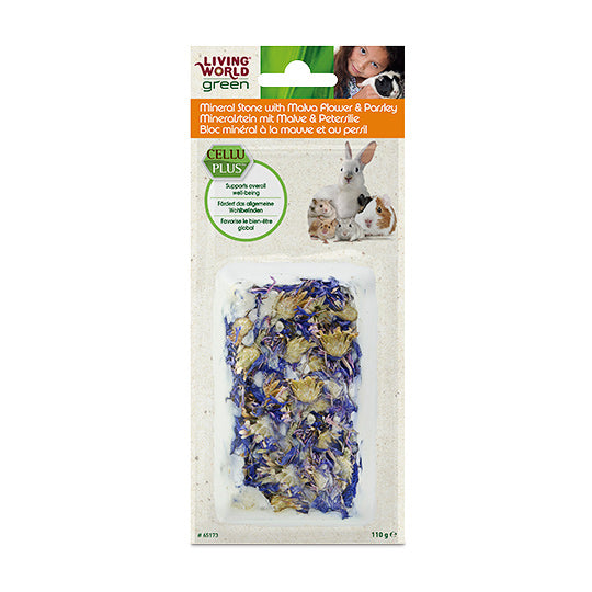 Bloc minéral à la mauve et persil pour petit mammifère 110 g
