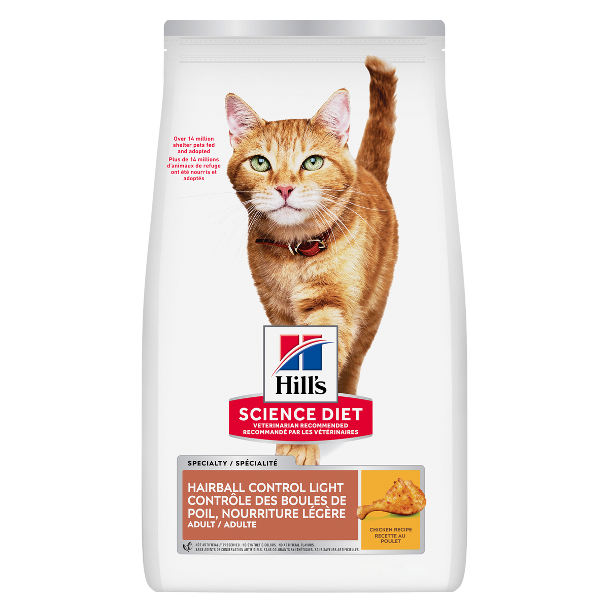 Contrôle des boules de poils léger adulte poulet - nourriture sèche pour chat