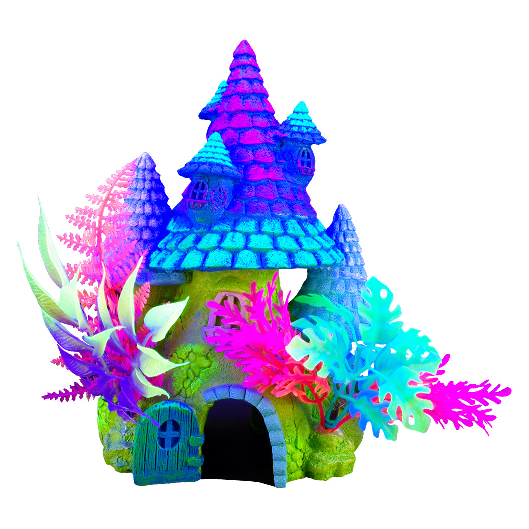 Ornement iGlo, maison farfelue avec plantes, 20 cm