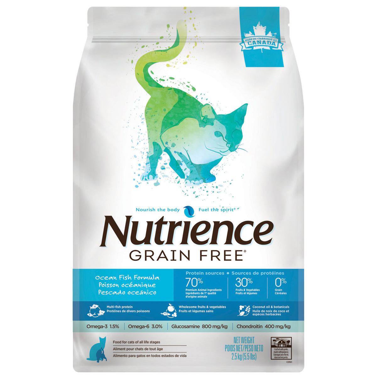 Nourriture sèche pour chats Sans grains, poisson océanique