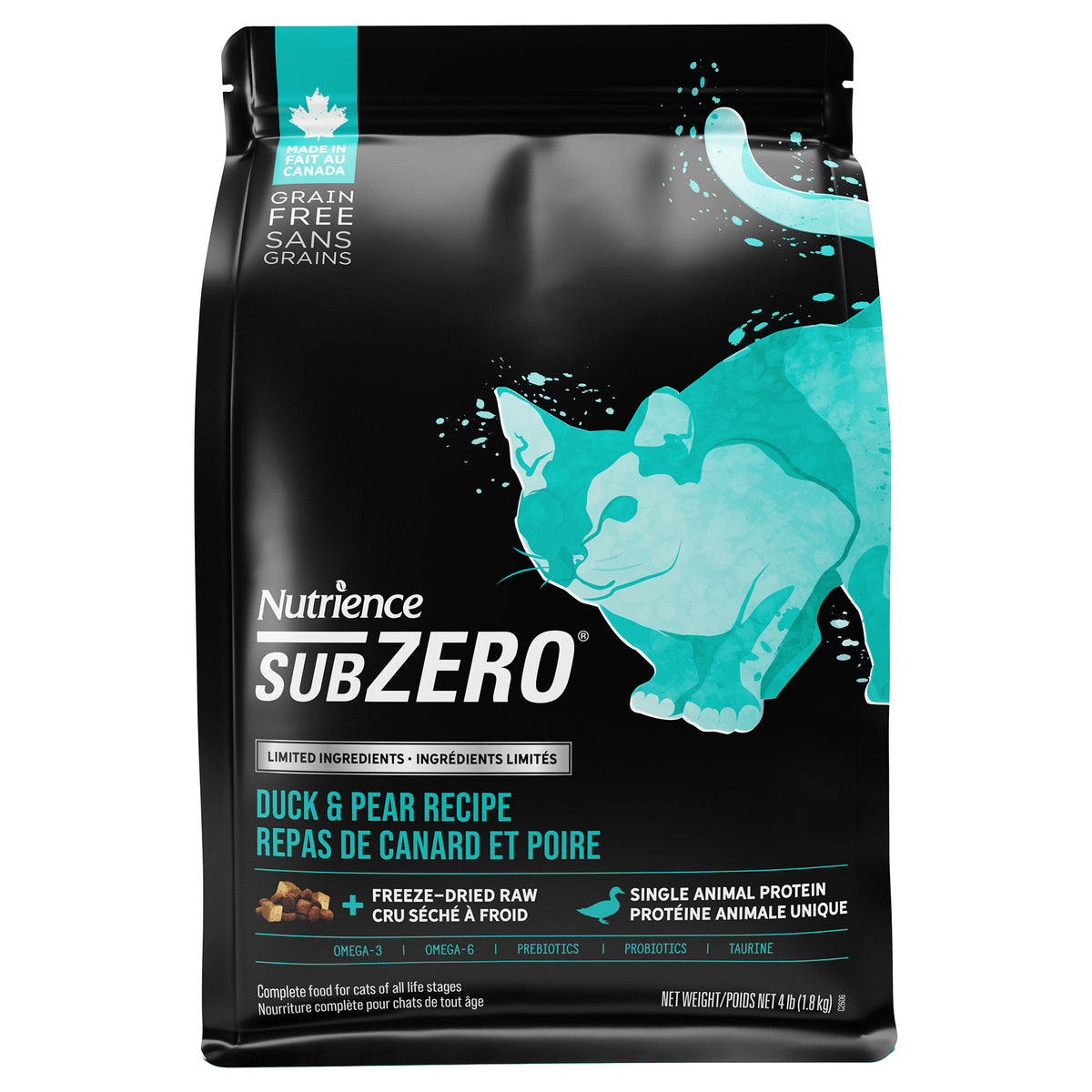 Nourriture SubZero ingrédients limités au canard et poire pour chat - Nutrience